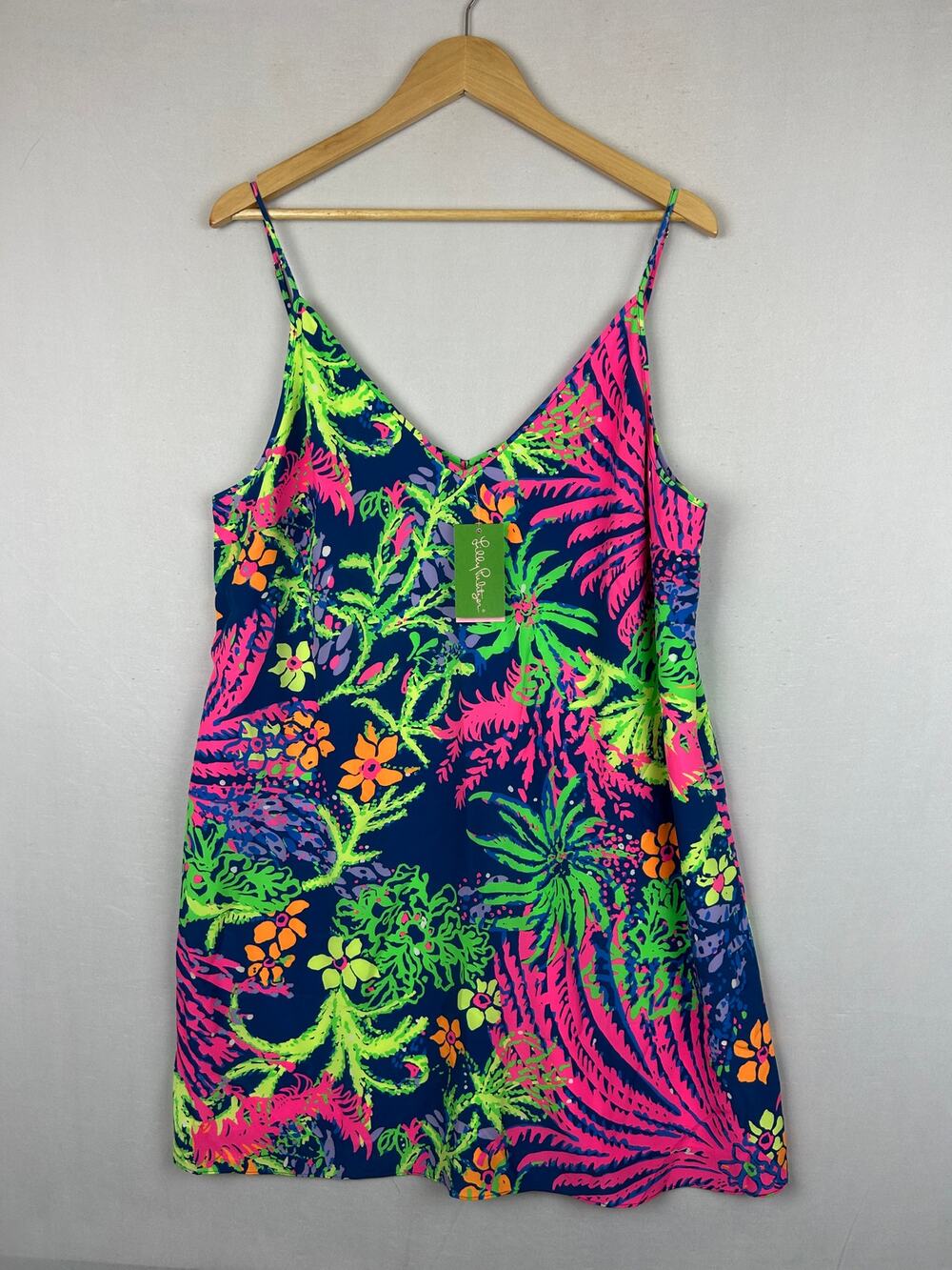 Lilly Pulitzer Lela Silk Dress Sleeveless Floral Tropical Women's Size XL